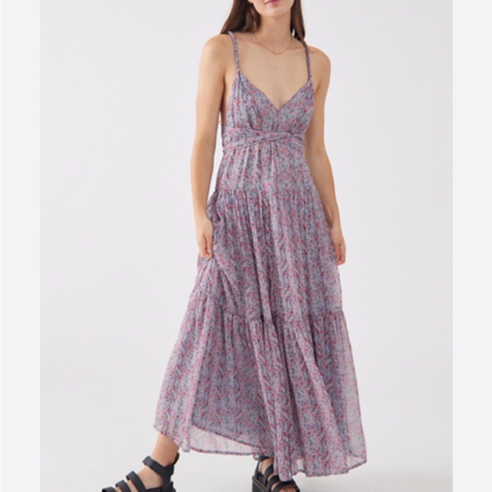 ASTR the label Pink Maxi Sundress with Spaghetti Straps